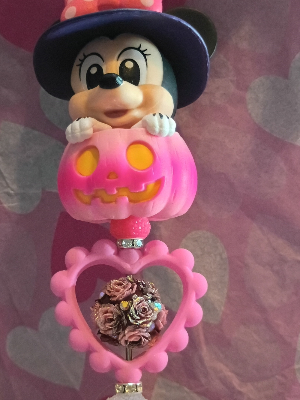 Pink Minnie Mouse Themed Heart Extended Halloween Pen
